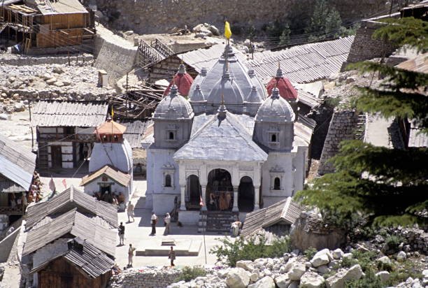 The Gangotri temple is situated in the Uttarkashi district of Uttaranchal. The holy shrine of Gangotri (3140 m) situated in the high Himalayas, India